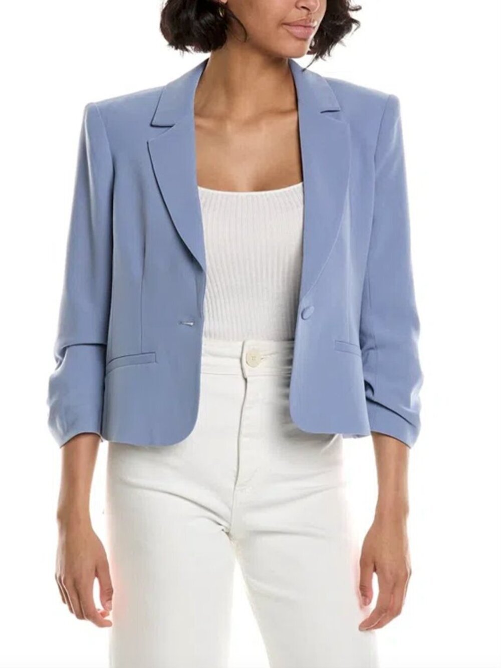 Cinq A Sept Le Petit Khloe Cropped Blazer in Stonewash